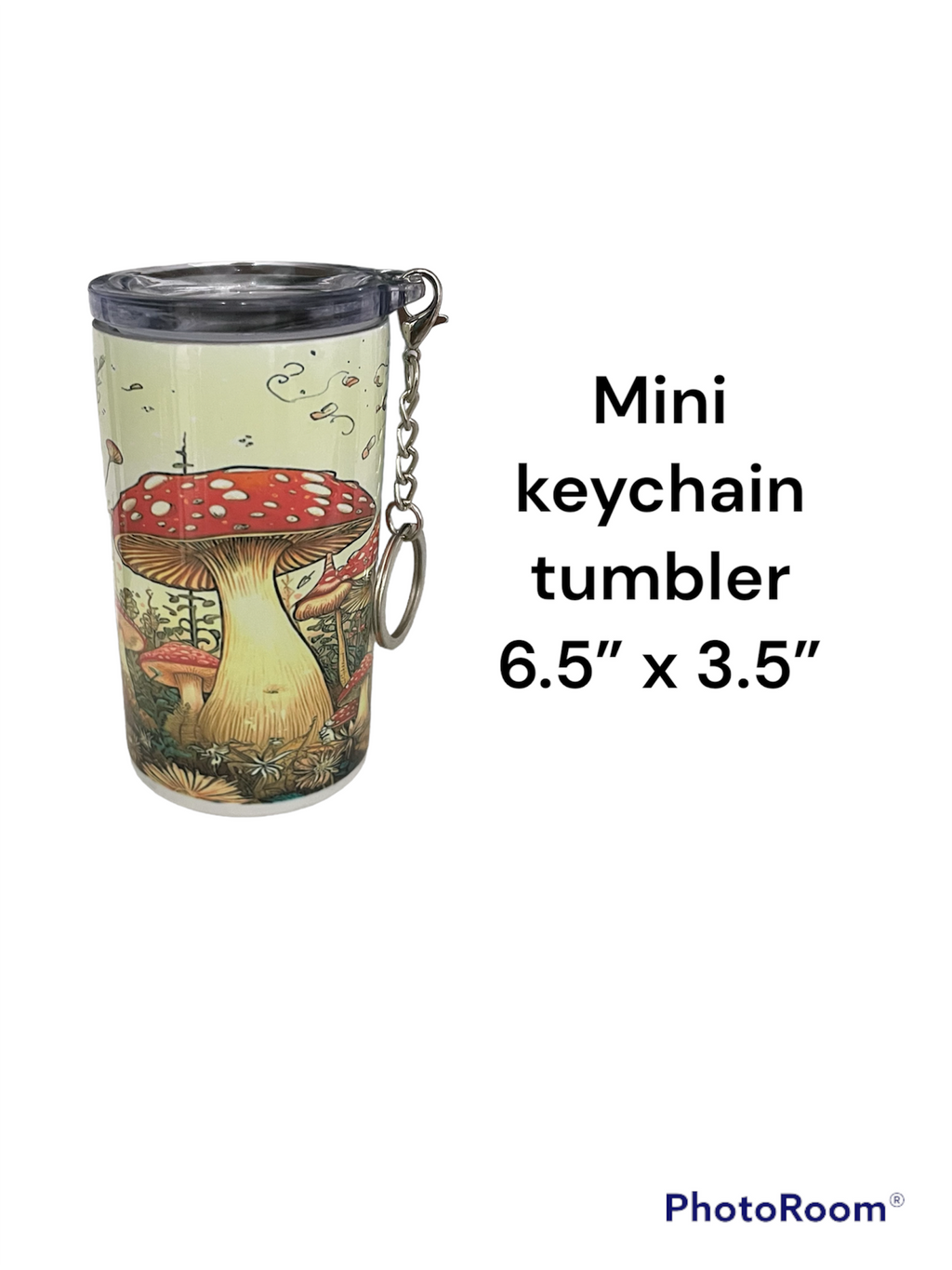 Mini mushroom keychain tumbler 3 oz