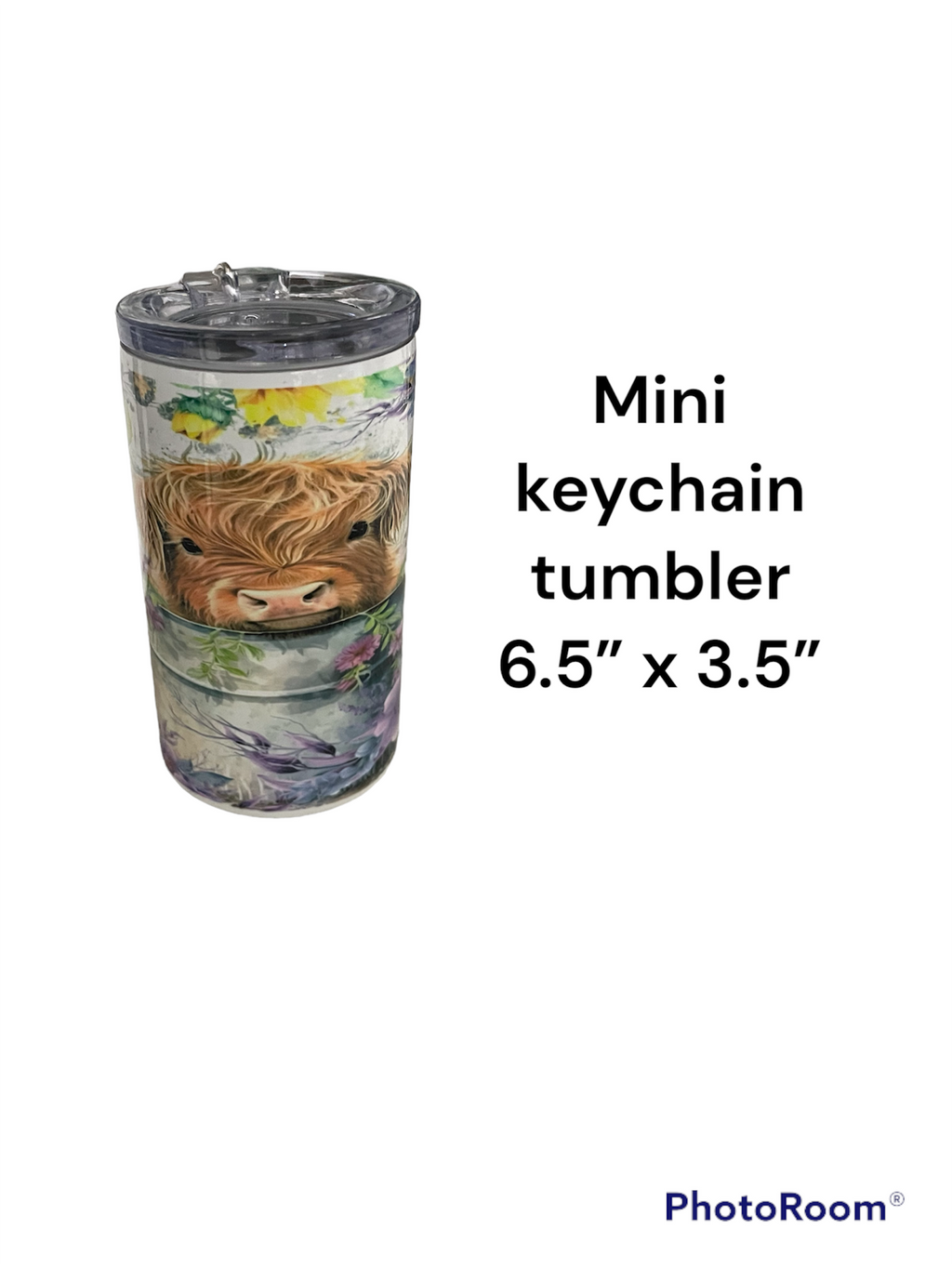 Mini cow tumbler keychain